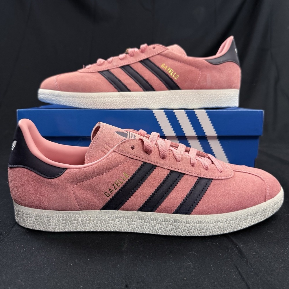 Size 10.5 Adidas Gazelle Athletic Sneakers Shoes Pink Black White JH5388 Men